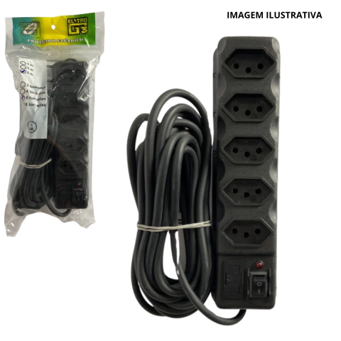 Protetor elétrico  5 tomadas